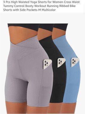 High-Waist Ribbed Bike Shorts Set (3)